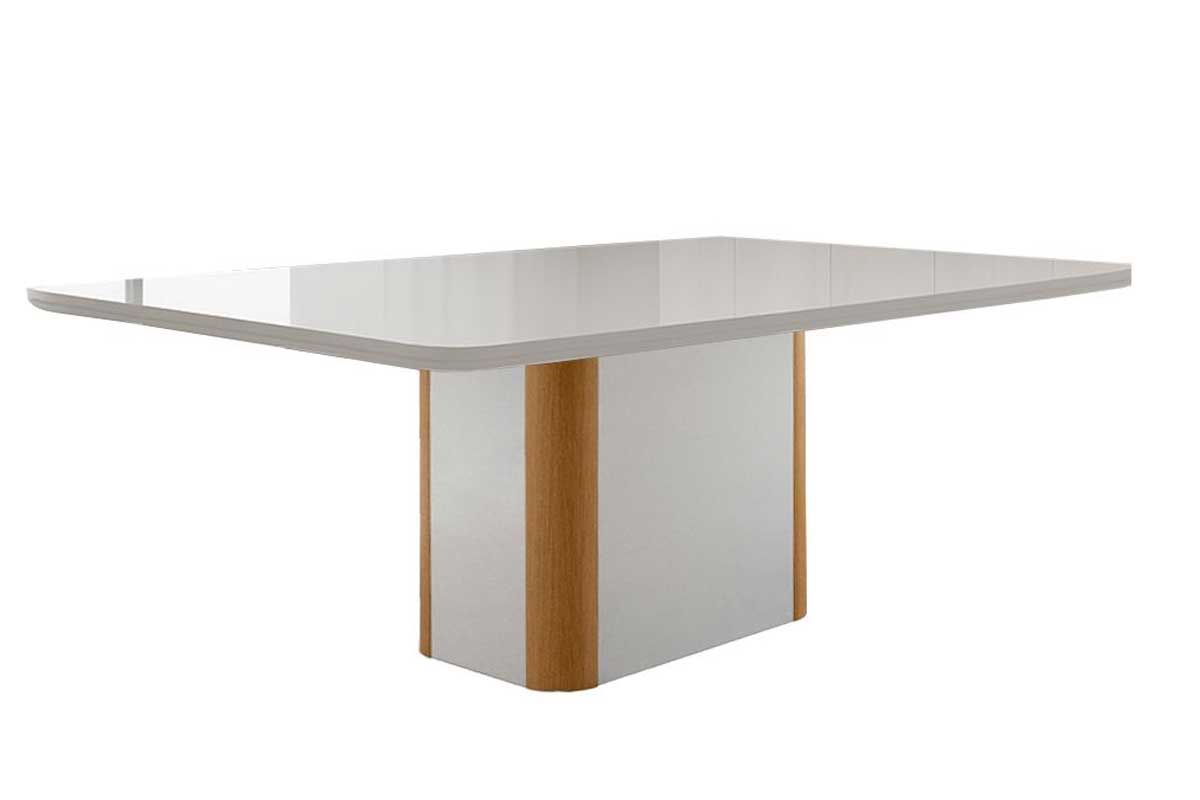Sala Jantar Mesa Pietá Curvo 180cm + 6 Cadeiras Dakota Madeira - Rufato