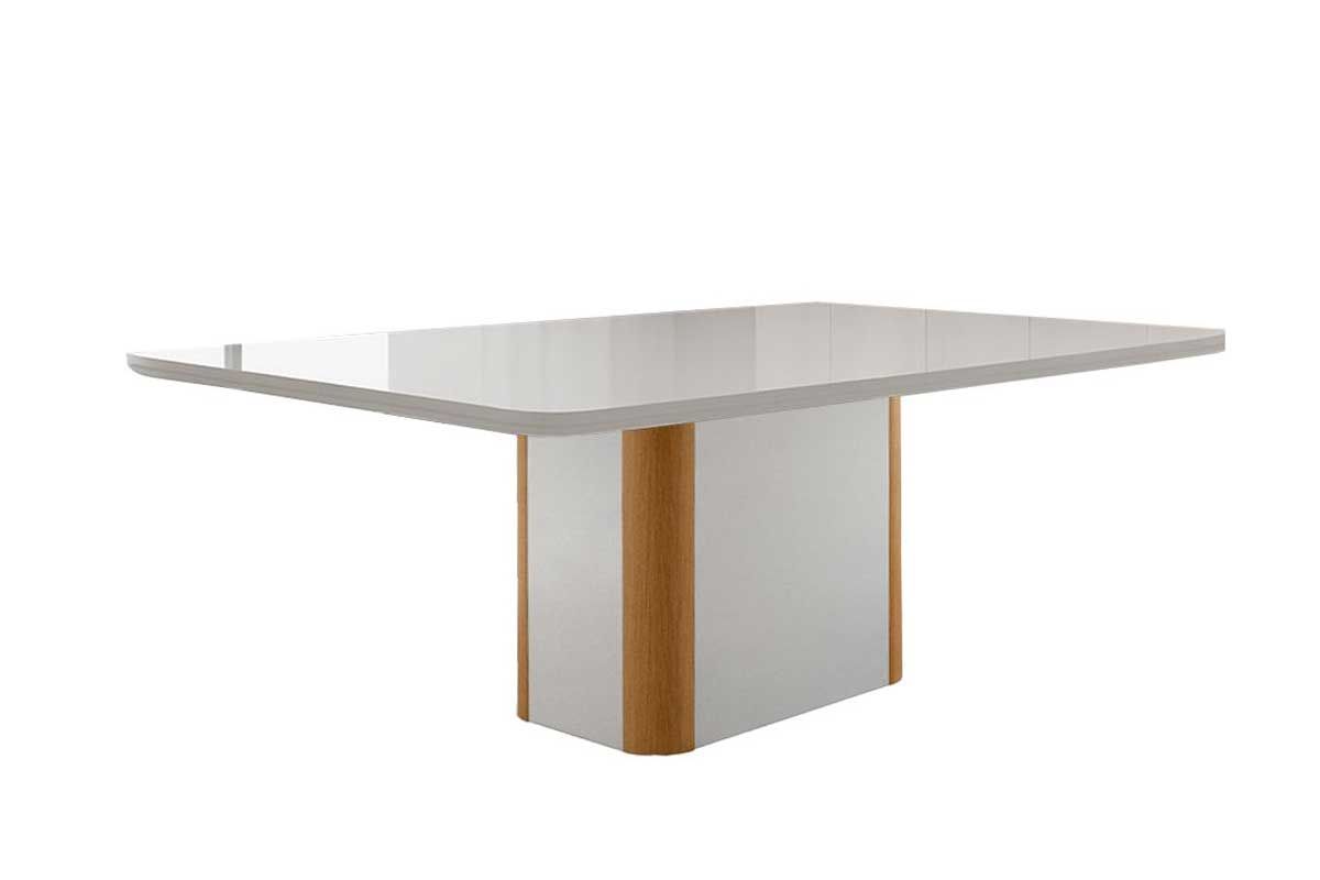 Sala Jantar Mesa Pietá Curvo 120cm + 4 Cadeiras Dakota Madeira - Rufato