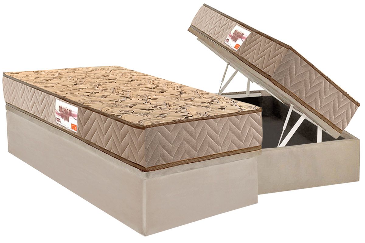 Cama Box Baú CRC +Colchão Ortopédico Royalle Paropas