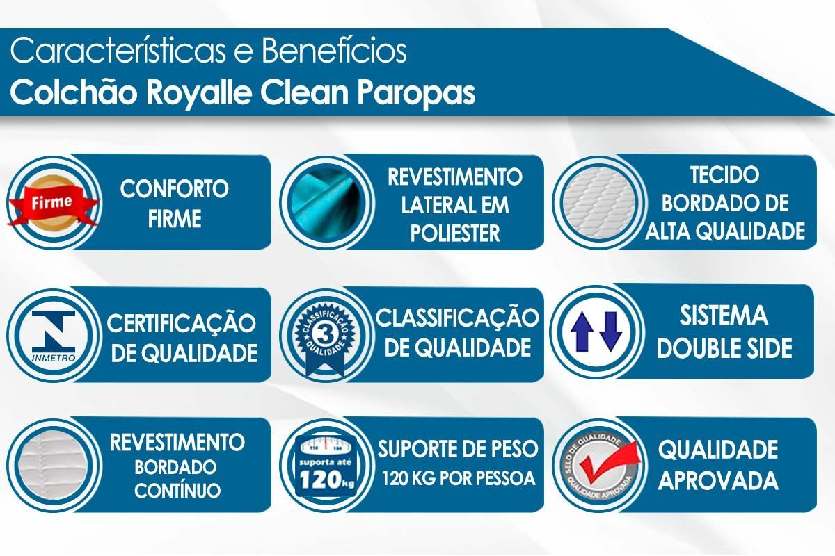 Cama Box Baú CRC +Colchão Ortopédico Royalle Paropas