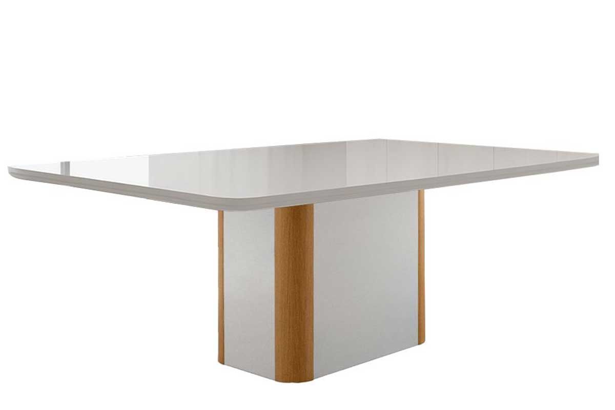 Sala Jantar Mesa Pietá Curvo 120cm + 4 Cadeiras Maldivas Madeira - Rufato
