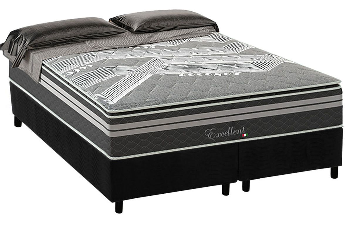Cama Box CRC +Colchão Molas Excellent Paropas
