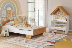 Quarto Infantil Completo 2 Peças (Cama+Escrivaninha) - Peroba