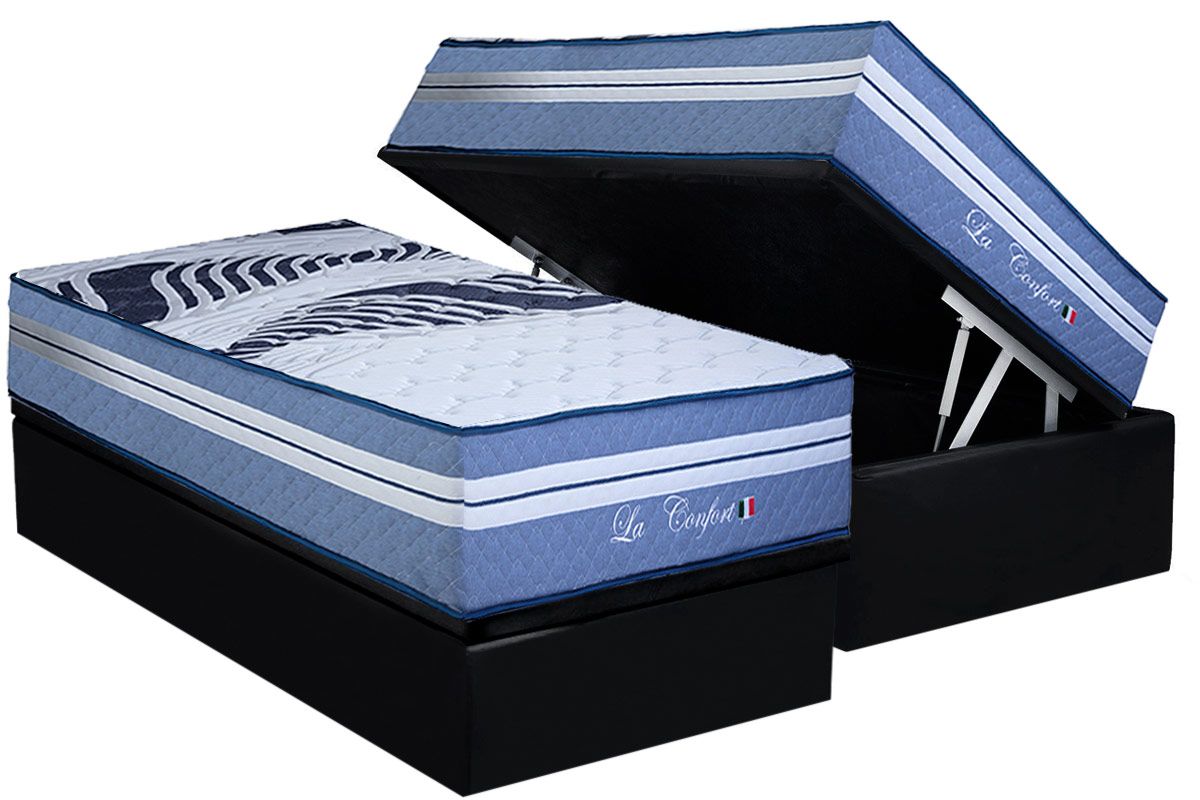 Cama Box Baú CRC +Colchão Molas La Confort Paropas