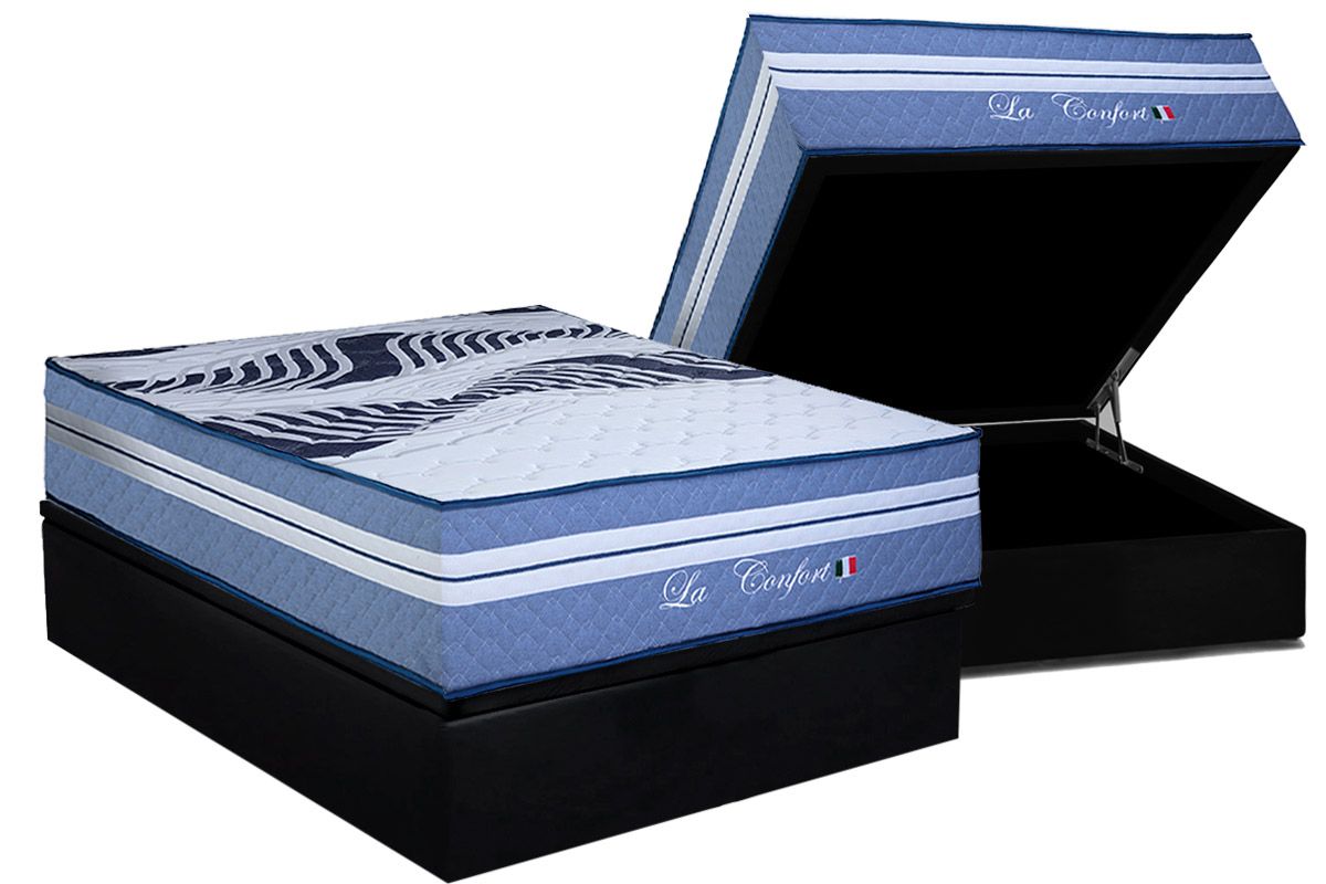 Cama Box Baú CRC +Colchão Molas La Confort Paropas