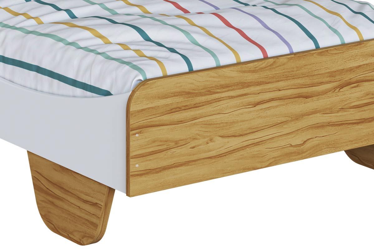 Quarto Infantil Completo 2 Peças (Cama+Cabeceira) - Peroba