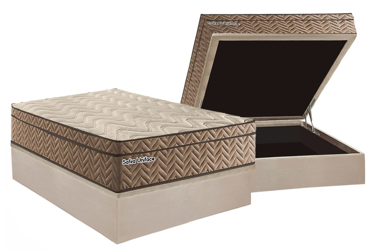 Cama Box Baú CRC +Colchão Molas Safira Paropas