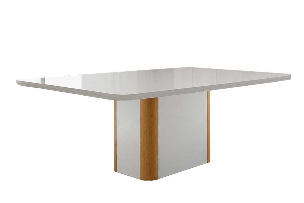 Sala Jantar Mesa Pietá Curvo 120cm + 4 Cadeiras Dafne Madeira - Rufato