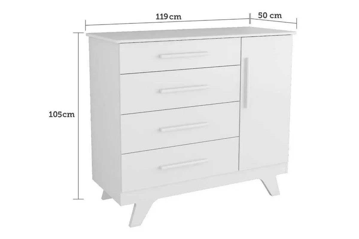 Quarto Infantil Completo Retrô 3 Peças (1GuardaRoupa+1Berço+1Cômoda) QI114 Peroba