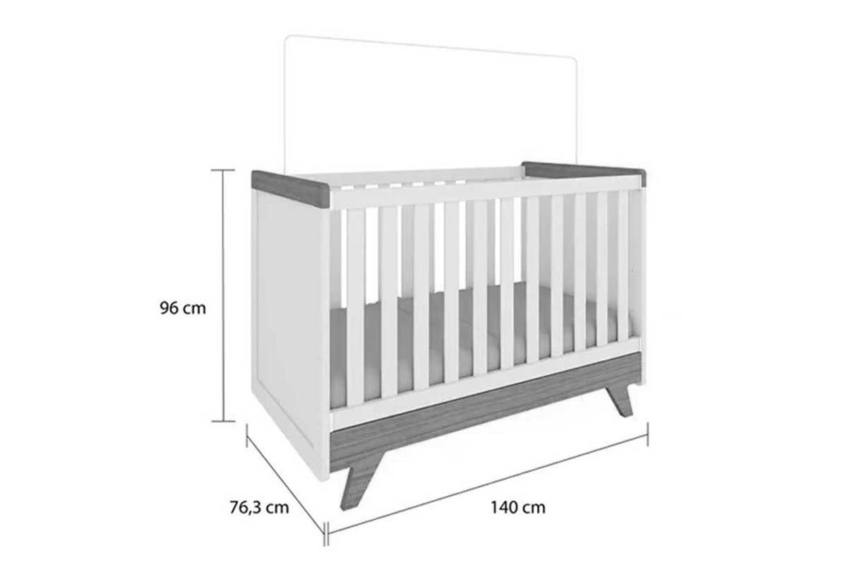 Quarto Infantil Completo Retrô 3 Peças (1GuardaRoupa+1Berço+1Cômoda) QI114 Peroba