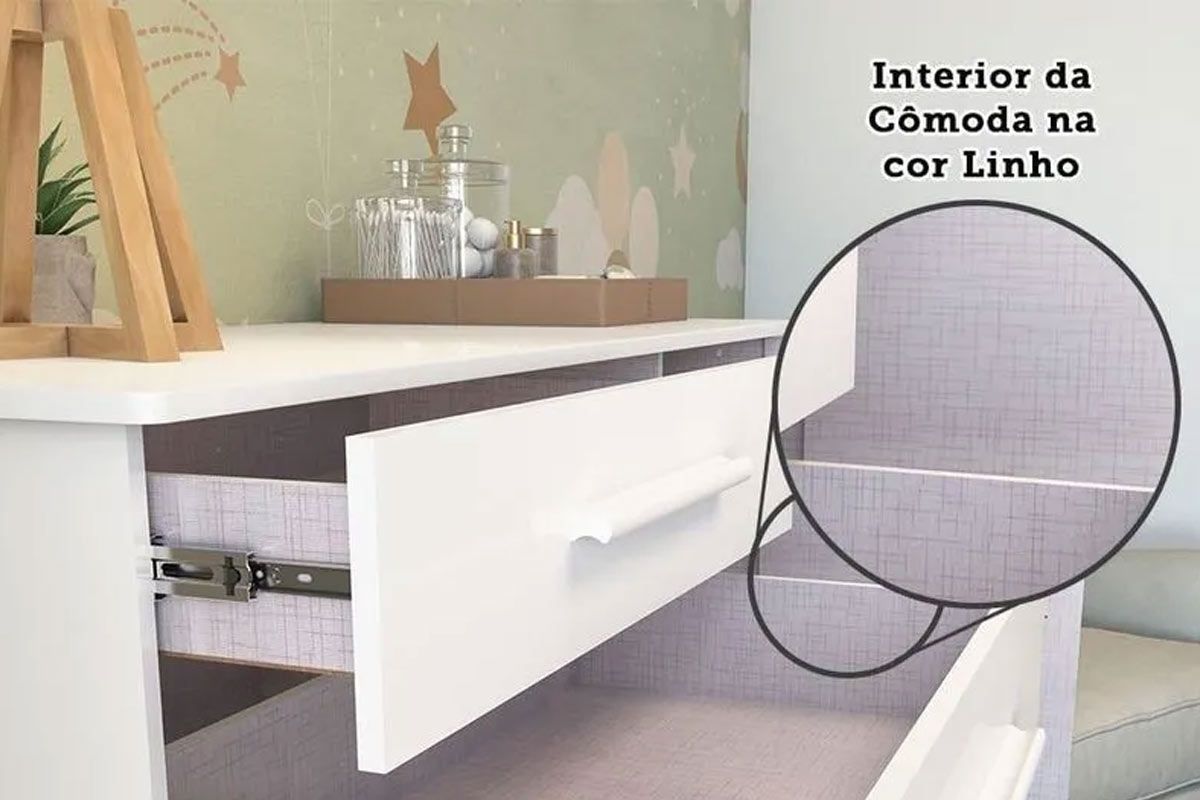 Quarto Infantil Completo Retrô 3 Peças (1GuardaRoupa+1Berço+1Cômoda) QI114 Peroba