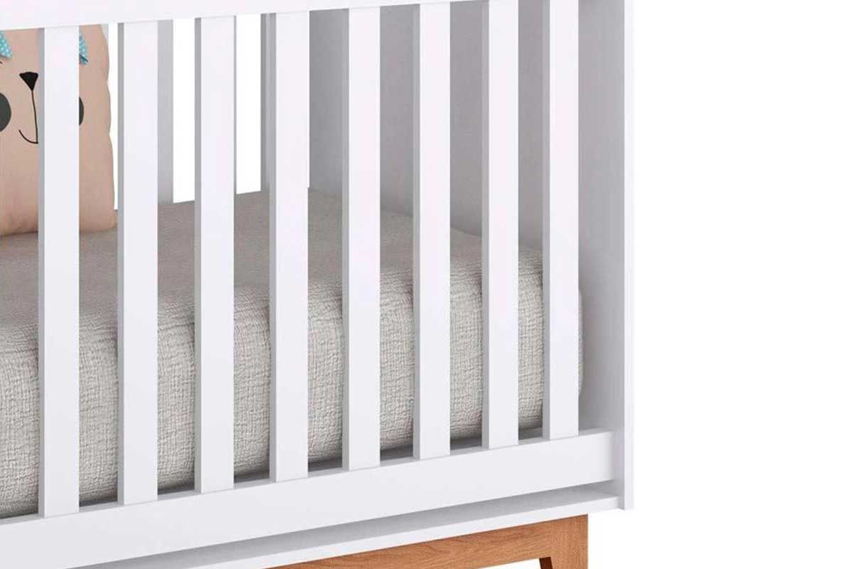 Quarto Infantil Completo Retrô 3 Peças (1GuardaRoupa+1Berço+1Cômoda) QI114 Peroba