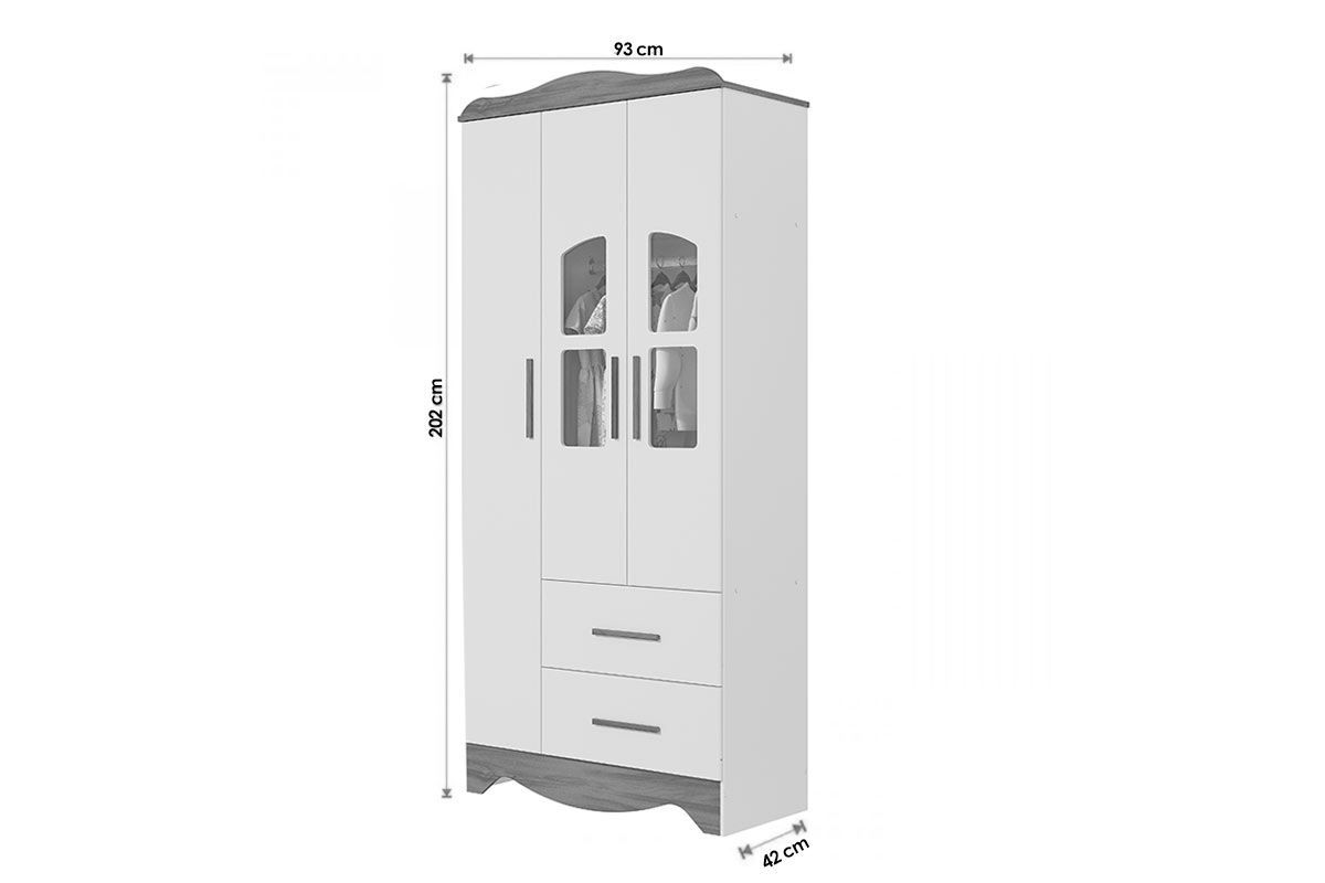 Quarto Infantil Completo Lisi 3 Peças (1GuardaRoupa+1Berço+1Cômoda) QI115 Peroba