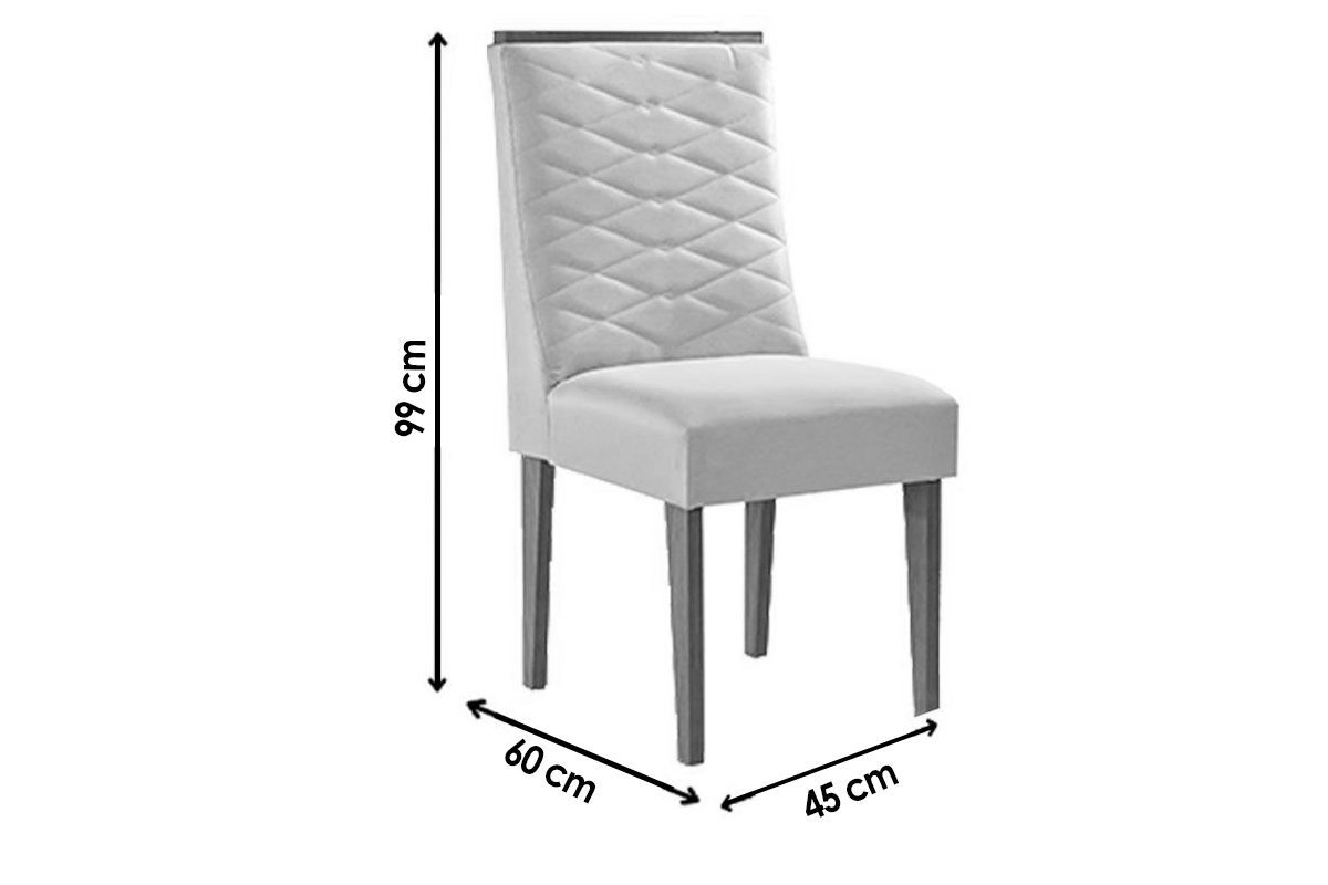 Sala Jantar Mesa Havana Curvo 180cm + 6 Cadeiras Maldivas - Rufato