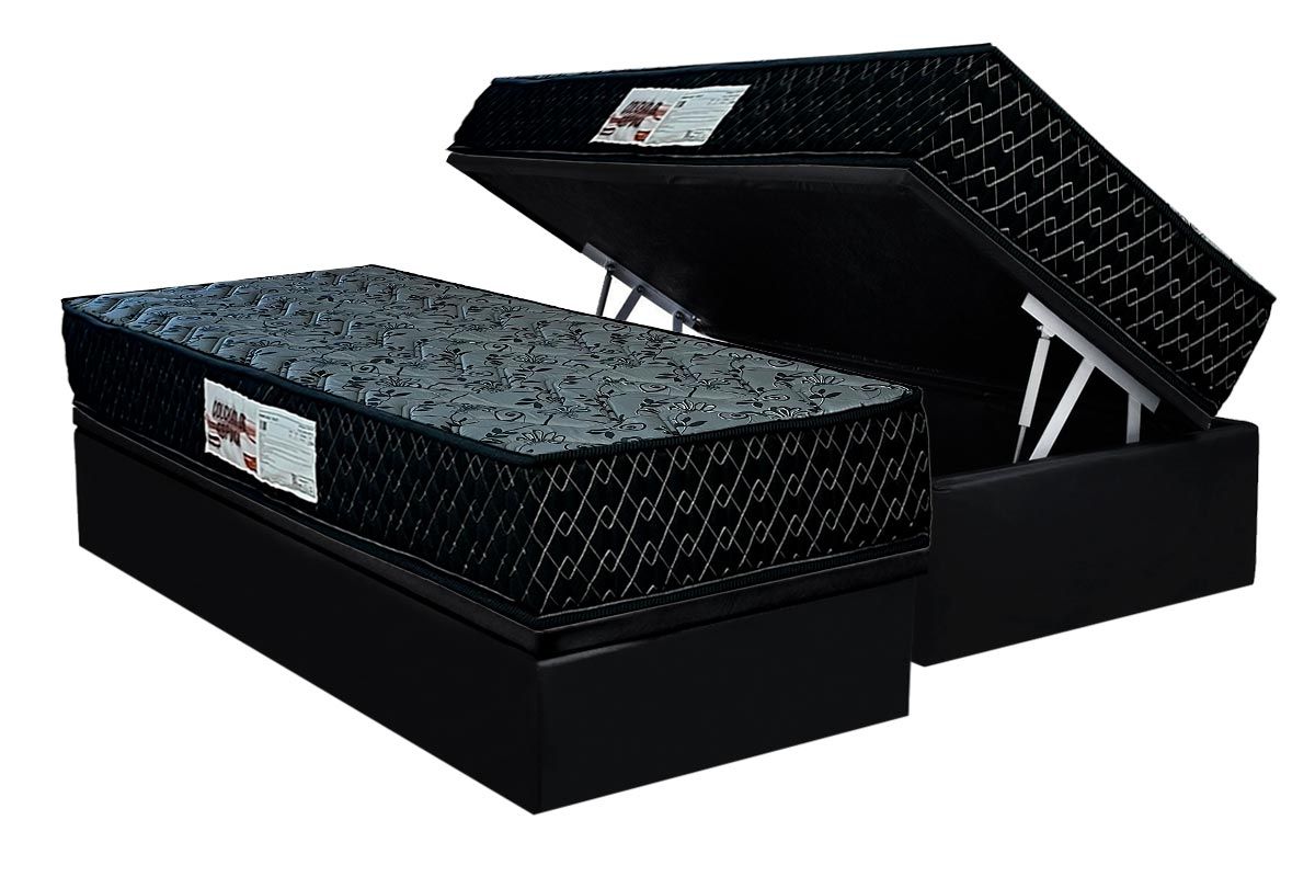 Cama Box Baú CRC +Colchão Ortopédico Gold Paropas