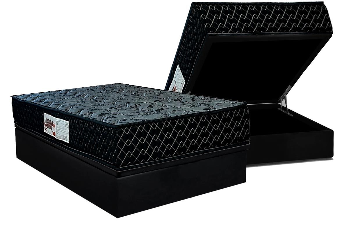 Cama Box Baú CRC +Colchão Ortopédico Gold Paropas