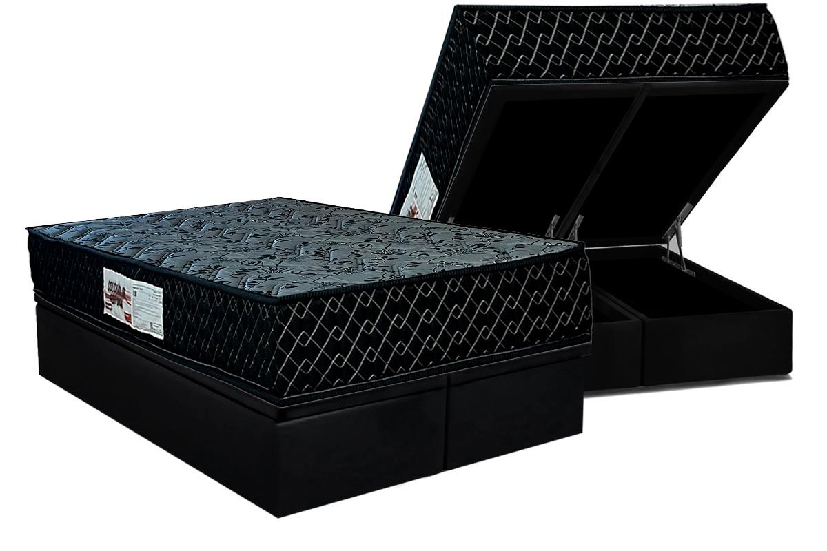 Cama Box Baú CRC +Colchão Ortopédico Gold Paropas
