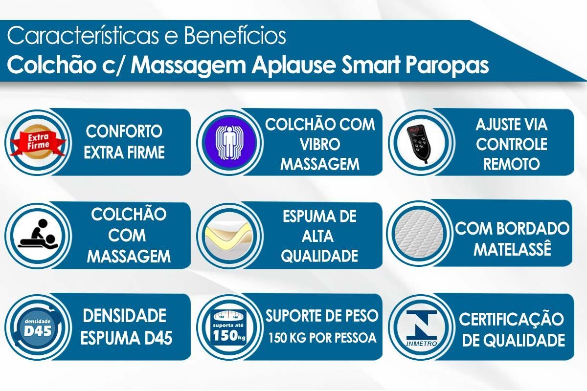 Cama Box CRC +Colchão c/Massagem Aplause Paropas