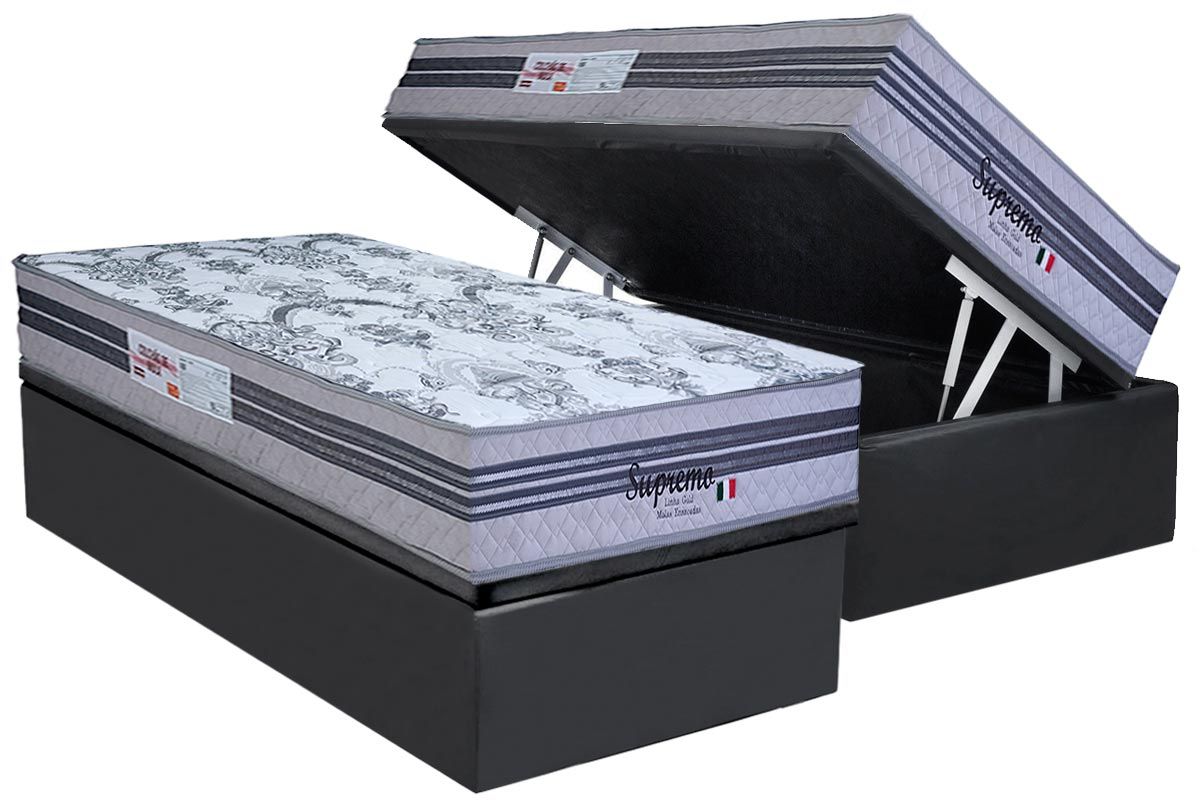 Cama Box Baú CRC +Colchão Molas Supremo Paropas