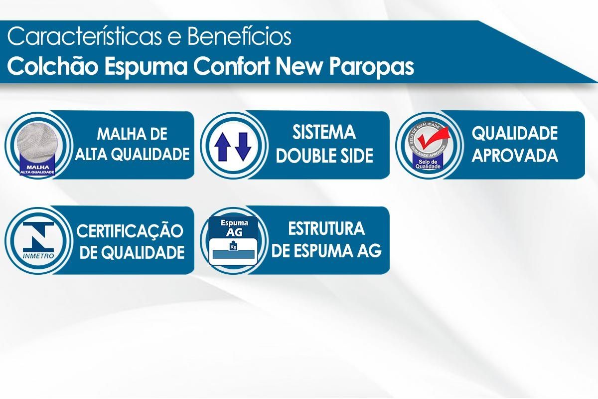 Cama Box CRC +Colchão Ortopédico Confort Paropas