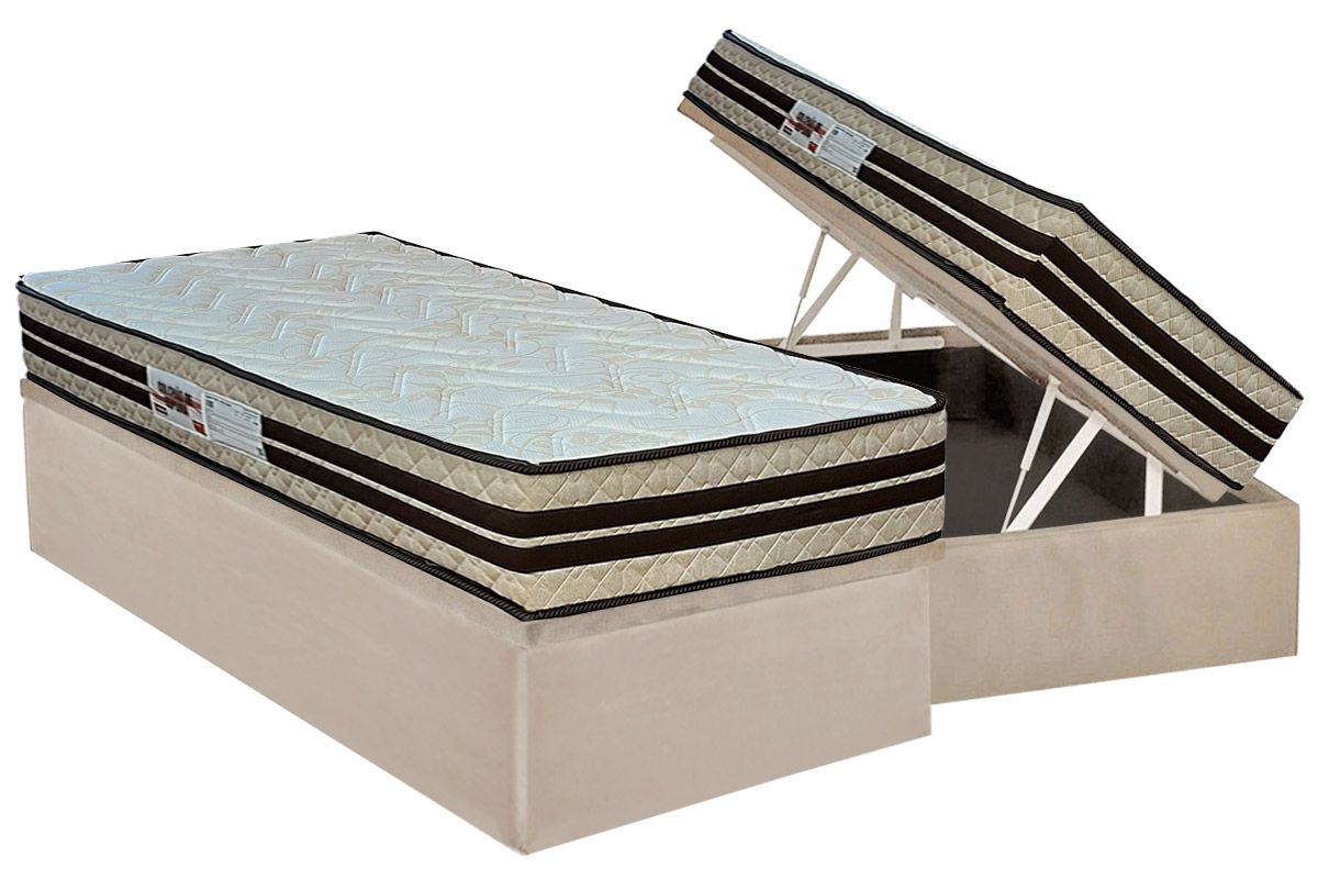 Cama Box Baú CRC +Colchão Ortopédico Confort Paropas