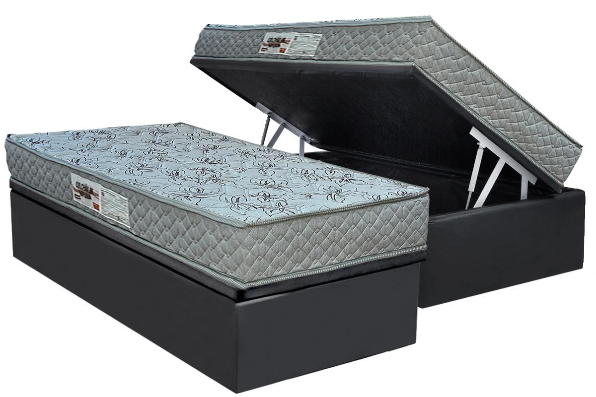Cama Box Baú CRC +Colchão Ortopédico Fanton Paropas