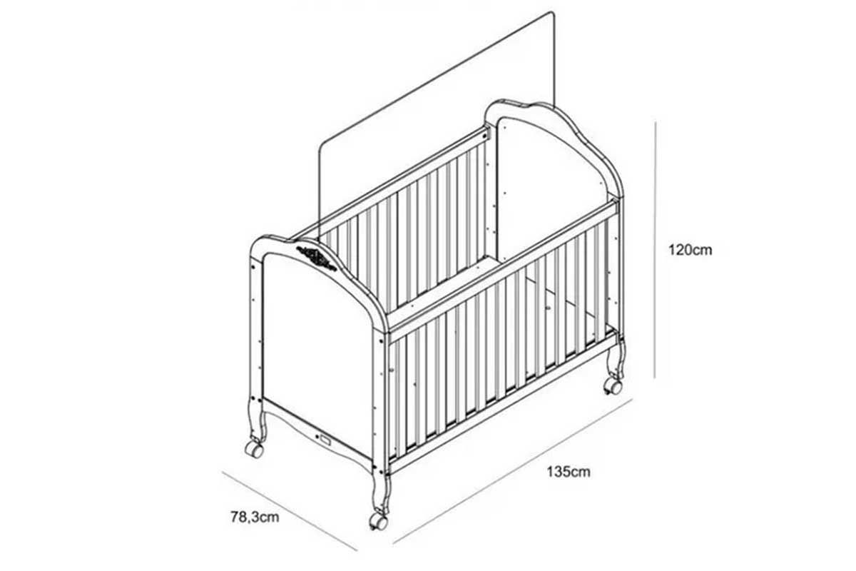Quarto Infantil Completo Elô 3 Peças (1GuardaRoupa+1Berço+1Cômoda) QI119 Peroba