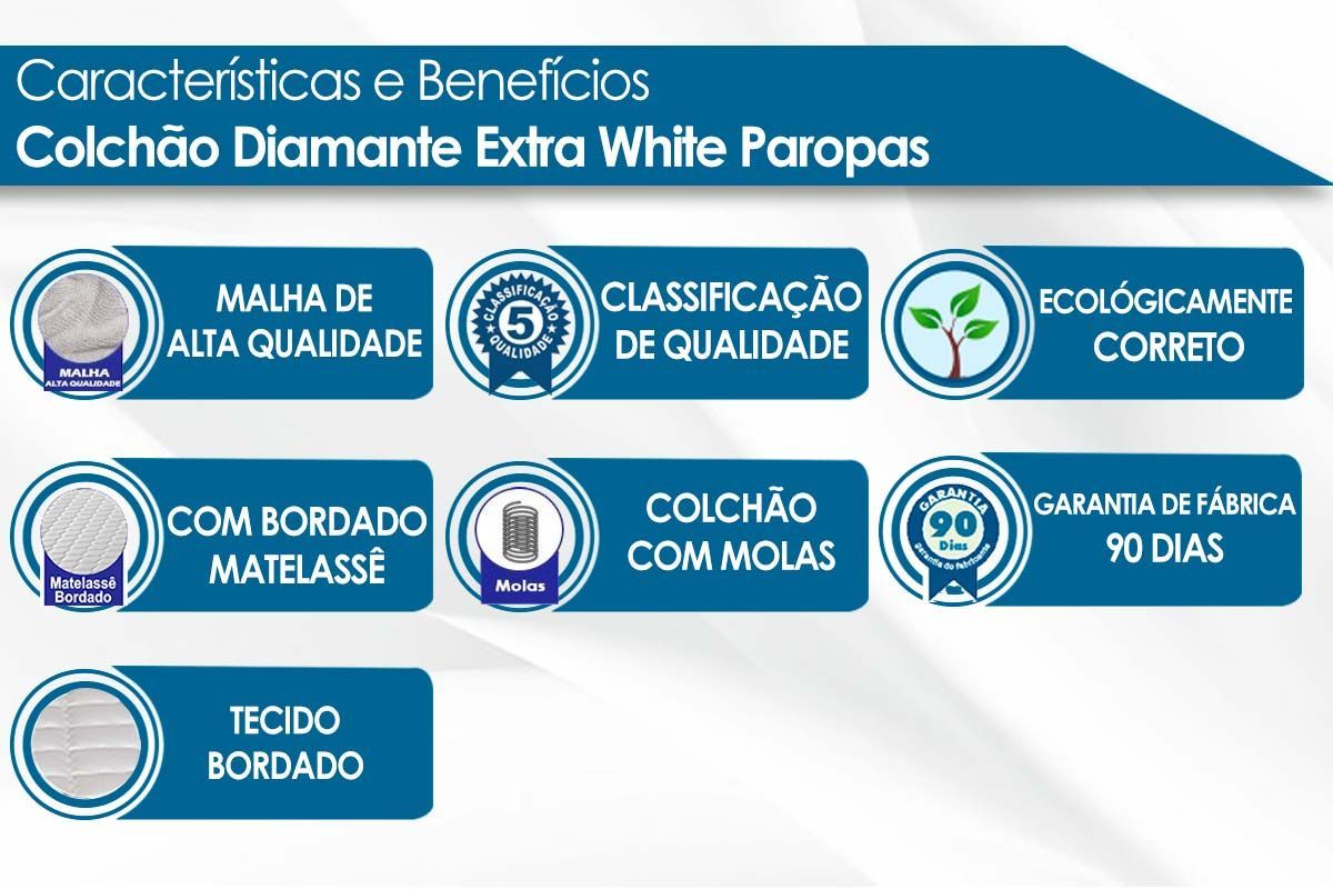 Cama Box CRC +Colchão Molas Diamante Paropas