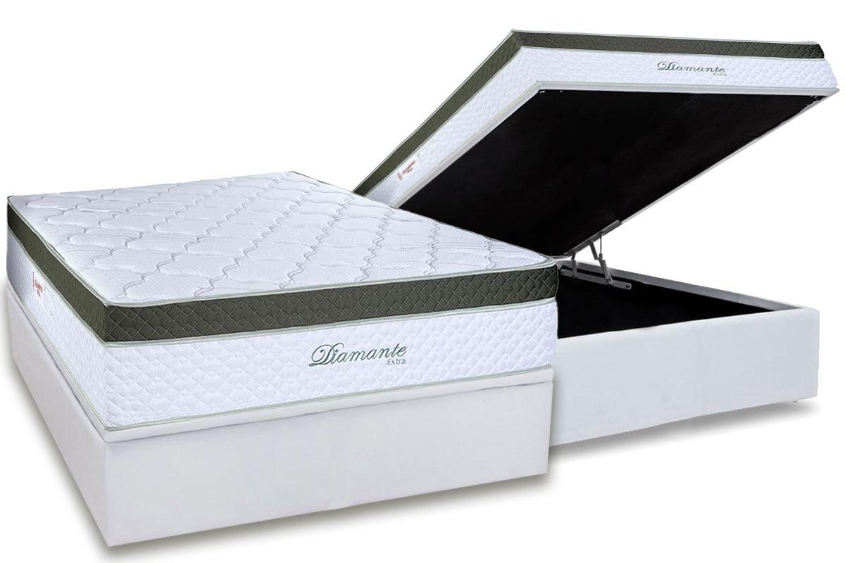 Cama Box Baú CRC +Colchão Molas Diamante Paropas