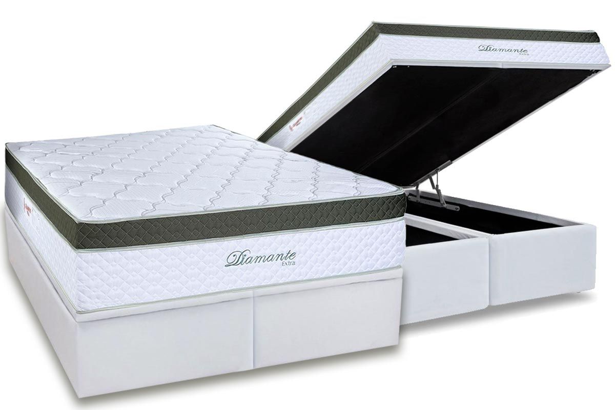 Cama Box Baú CRC +Colchão Molas Diamante Paropas