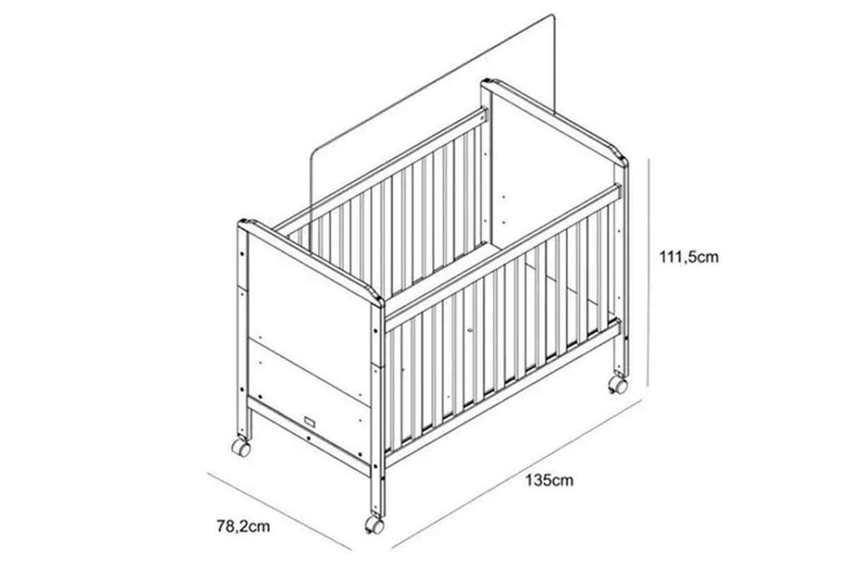 Quarto Infantil Completo 3 Peças (1GuardaRoupa+1Berço+1Cômoda) QI121 Peroba