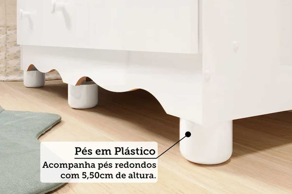 Quarto Infantil Completo 3 Peças (1GuardaRoupa+1Berço+1Cômoda) QI121 Peroba