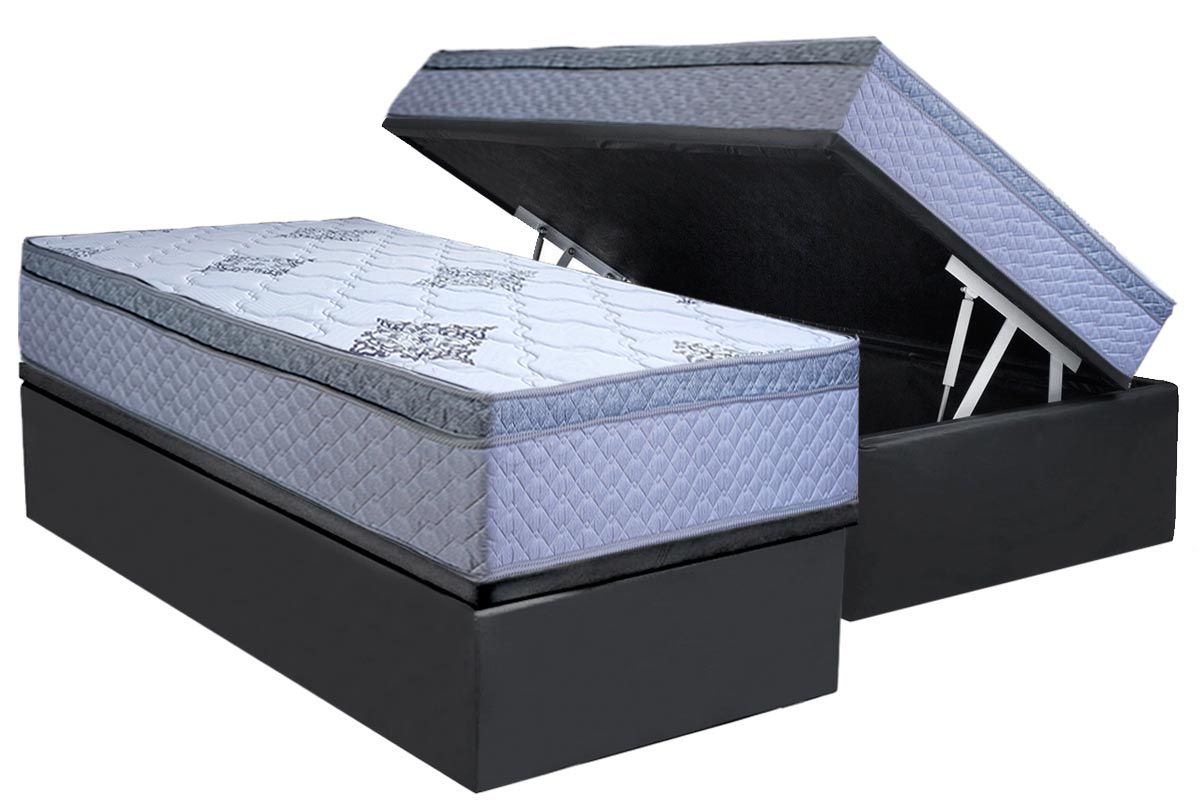 Cama Box Baú CRC +Colchão Ortopédico Extra Paropas