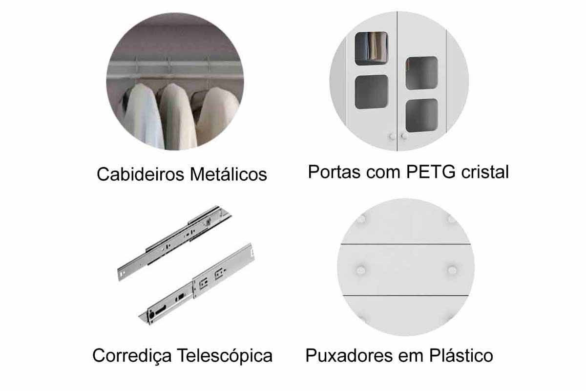 Quarto Infantil Completo 3 Peças (1GuardaRoupa+1Berço+1Cômoda) QI126 Peroba