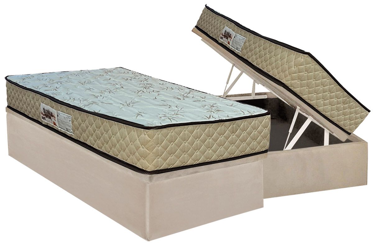 Cama Box Baú CRC +Colchão Ortopédico Sofistic Paropas