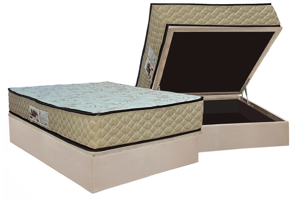 Cama Box Baú CRC +Colchão Ortopédico Sofistic Paropas