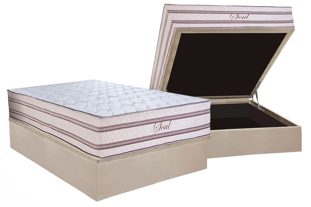 Cama Box Baú CRC +Colchão Molas Soul Paropas