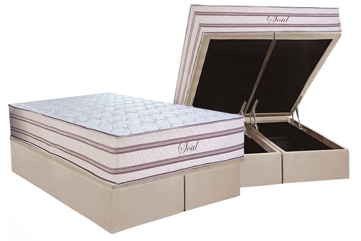 Cama Box Baú CRC +Colchão Molas Soul Paropas