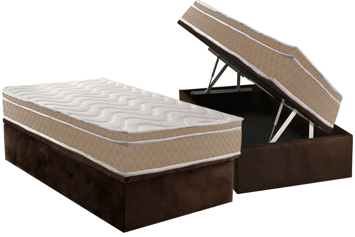Cama Box Baú CRC +Colchão Ortopédico Ultra Paropas