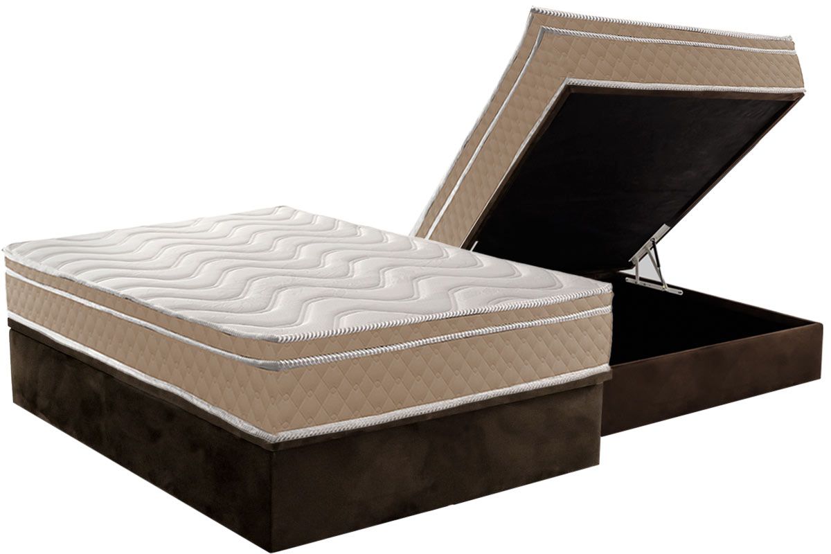 Cama Box Baú CRC +Colchão Ortopédico Ultra Paropas