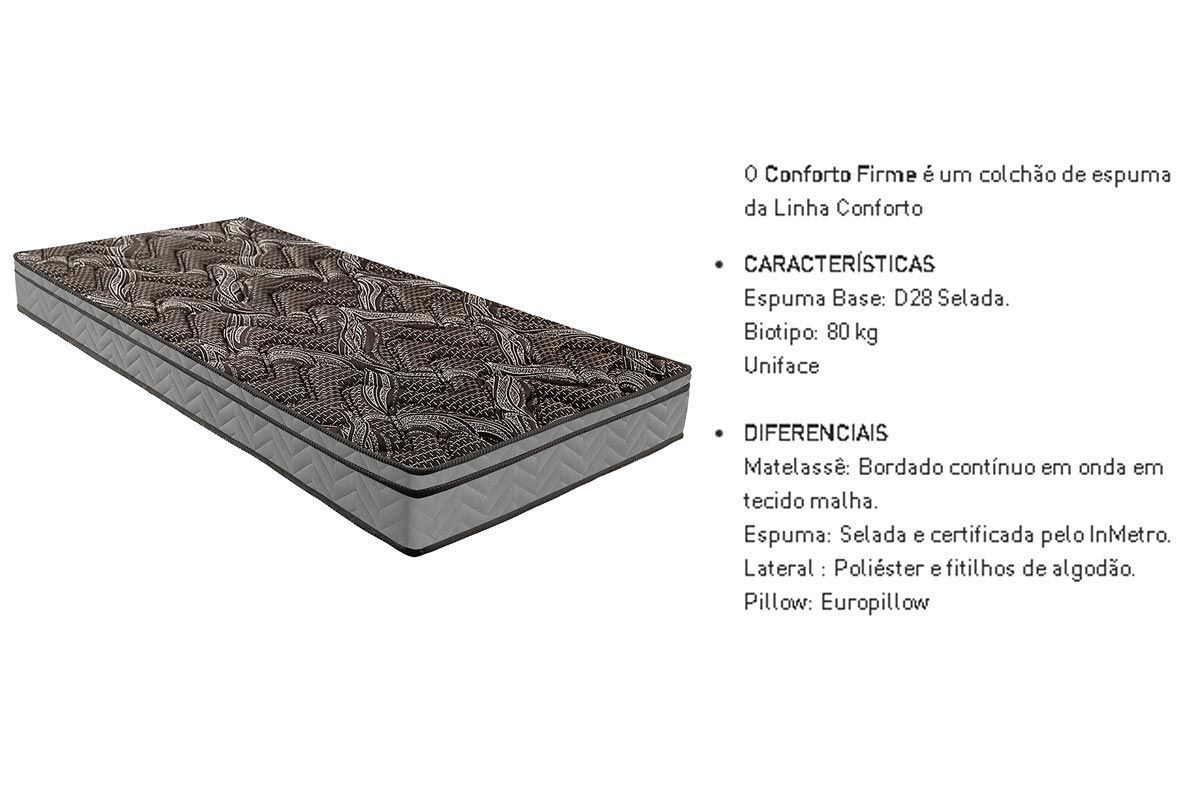 Cama Box CRC +Colchão Ortopédico Confort Paropas