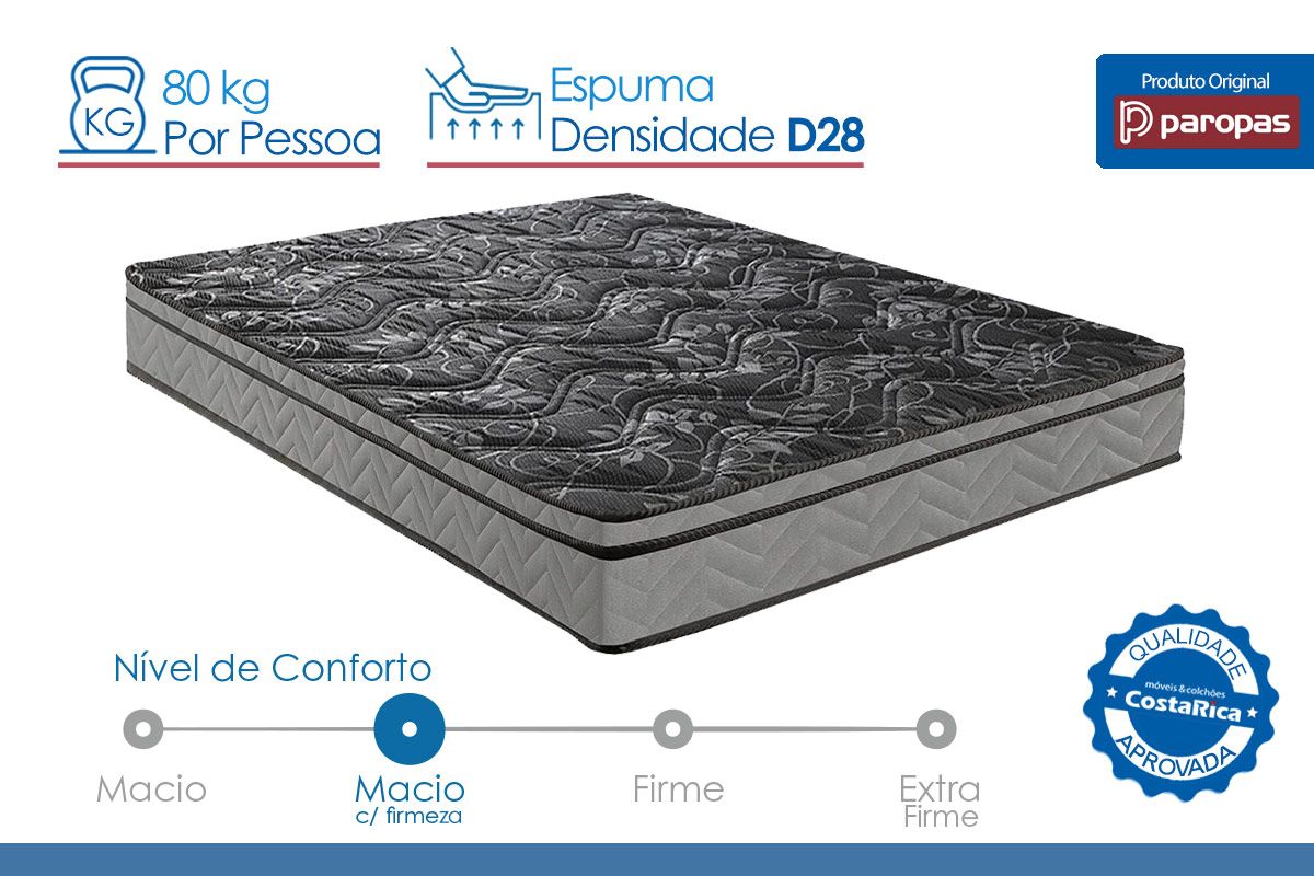 Cama Box Baú CRC +Colchão Ortopédico Ultra Paropas