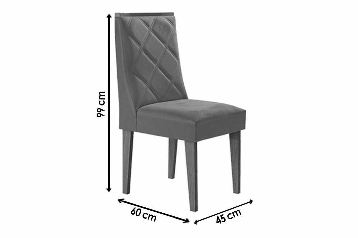 Sala Jantar Mesa Londrina c/ Tampo Madeirado c/ Vidro Canto Curvo 180x90cm e 6 Cadeiras Pietá - Rufato