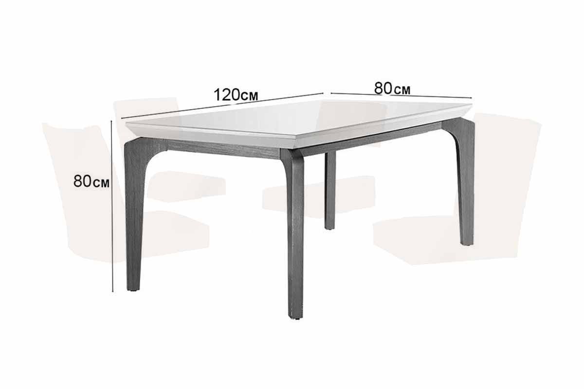 Sala Jantar Mesa Londrina c/ Tampo Madeirado c/ Vidro Canto Curvo 120x80cm 4 Cadeiras Pietá - Rufato