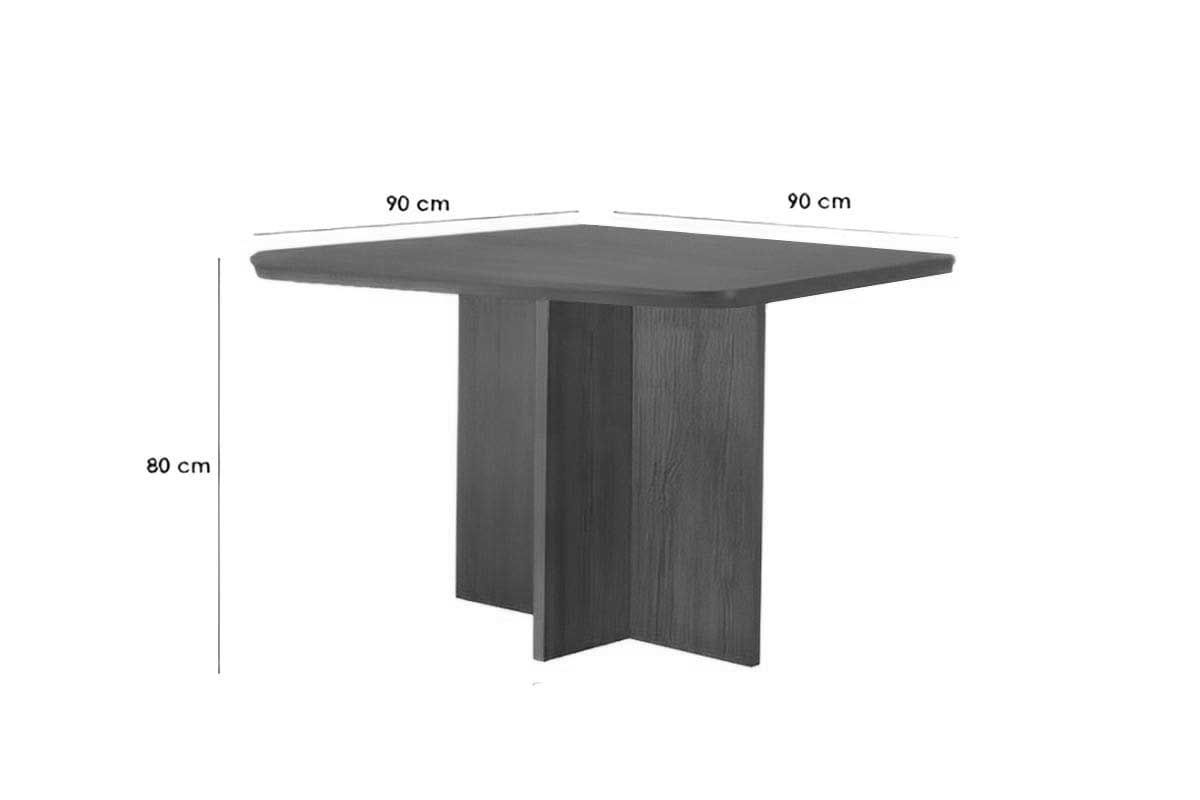 Sala Jantar Mesa Berlim Curvo 90cm + 4 Cadeiras Tilia - Rufato