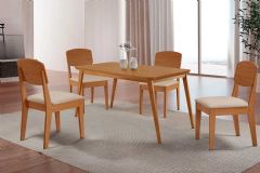 Sala Jantar Mesa Havana Curvo 120cm + 4 Cadeiras Havana - Rufato