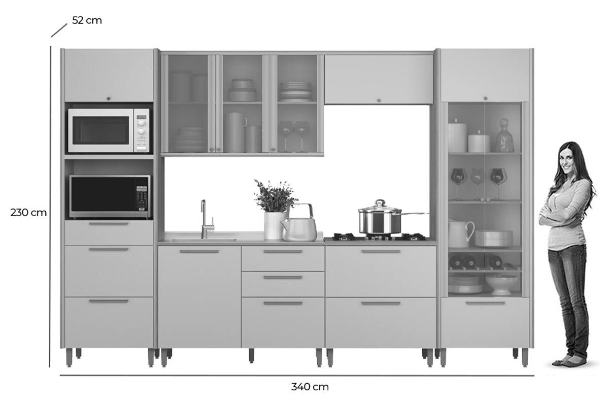 Cozinha Completa Linea Brasil 6 Peças Atena CP04