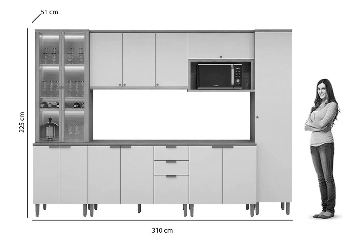 Cozinha Completa Linea Brasil 6 Peças Selene CP05
