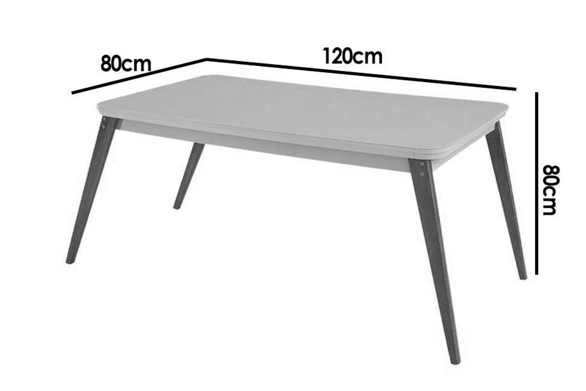 Sala Jantar Mesa Havana Curvo 120cm + 4 Cadeiras Dakota - Rufato
