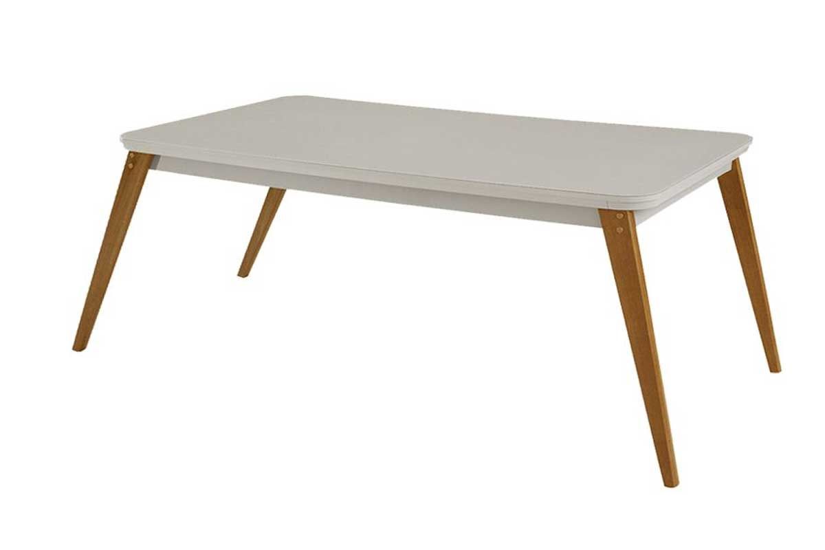Sala Jantar Mesa Havana Tampo c/ Vidro Curvo 120cm+4 Cadeiras Pietá Madeira - Rufato